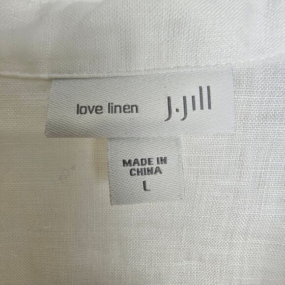 J. Jill Womens Linen Tunic Top Size L Coastal Resortwear Minimalist Travel White - Picture 6 of 10